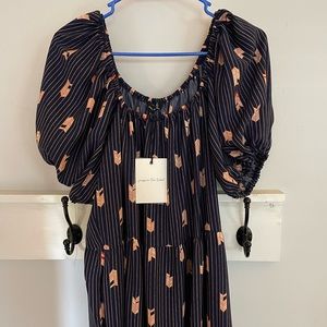 Navy midi dress